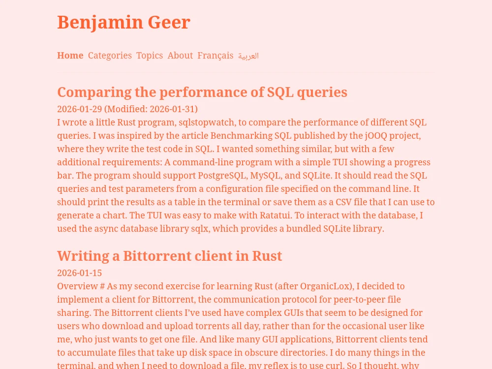 screenshot of benjamingeer.name