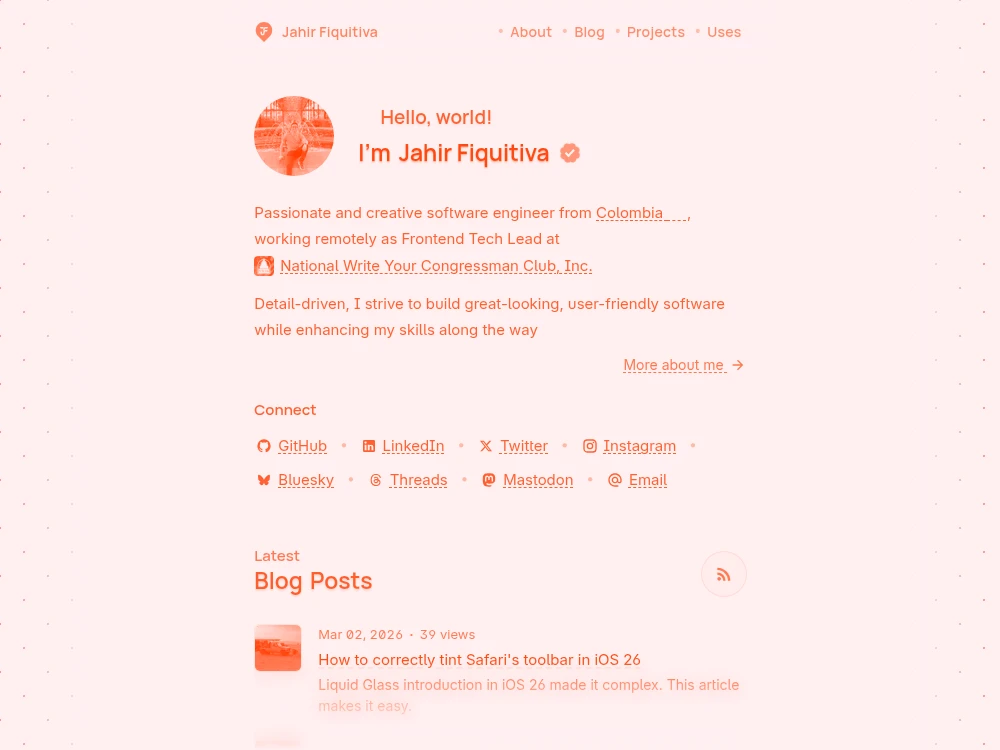 screenshot of jahir.dev