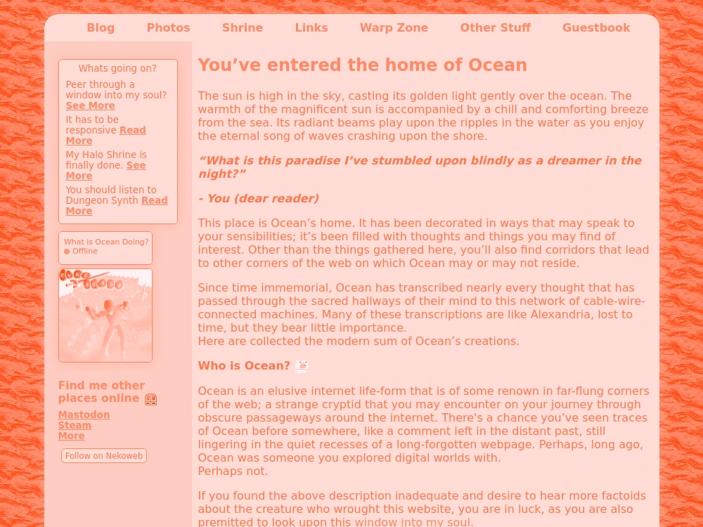screenshot of oceanmew.com
