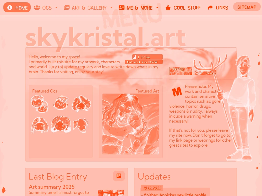 screenshot of skykristal.art